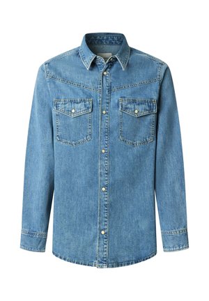 Svetlo modra denim srajca z dolgimi rokavi, z gumbi spredaj, dvema žepoma na prsih in klasičnim ovratnikom. Ponaša se z nežnim bledenjem in detajli šivov.