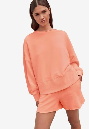 RAW HEM DETAIL WASHED CREW NECK - Bluză de molton - fluro orange