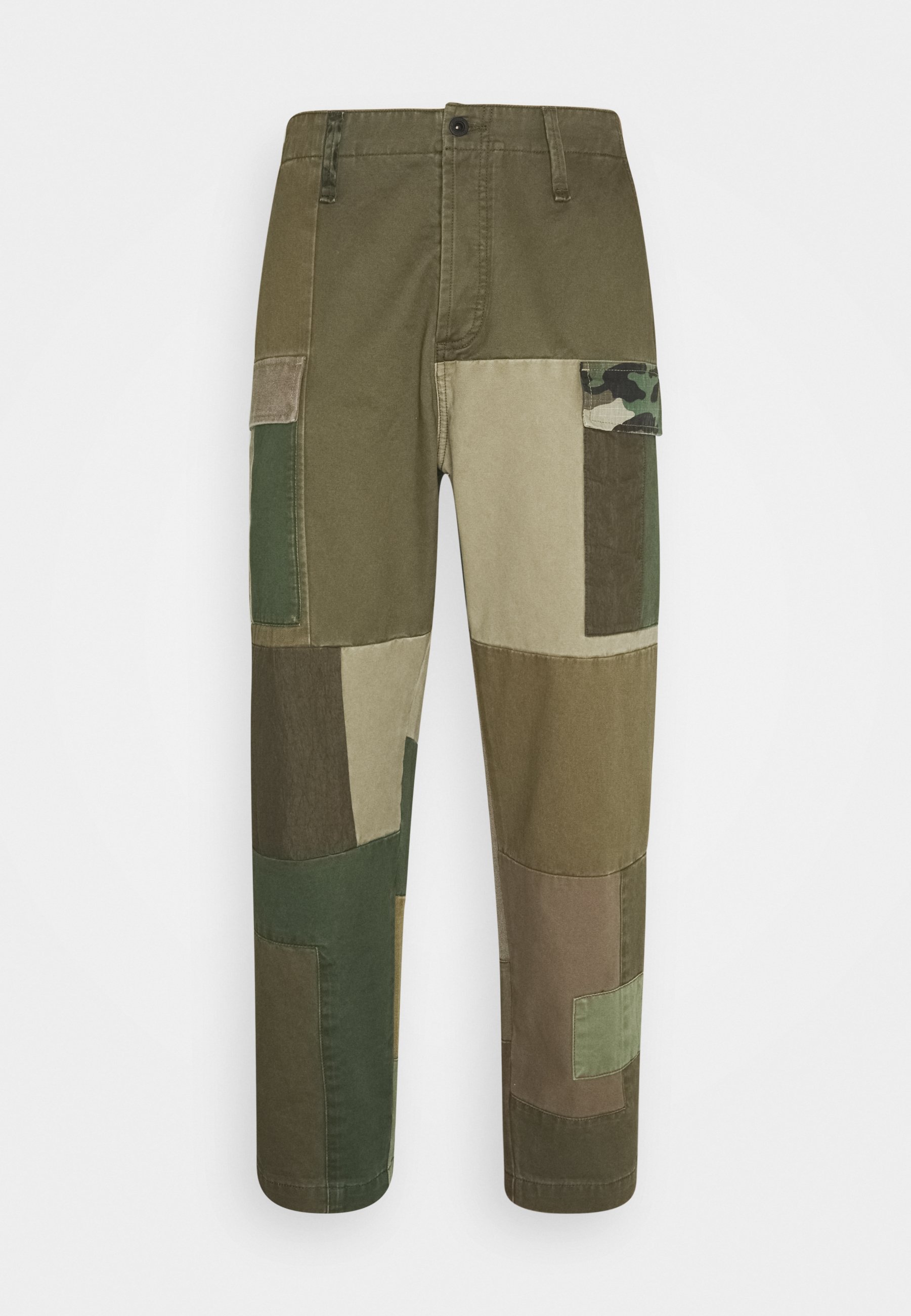 Denham PATCHWORK PANT - Broek - army green/olijfgroen - Zalando.be