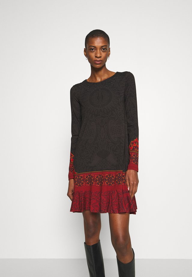 NAGOYA - Robe d'été - anthrazite/dark red