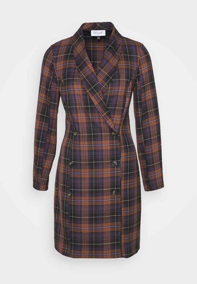 DOUBLE BREASTED BLAZOR DRESS - Skjortklänning - brown