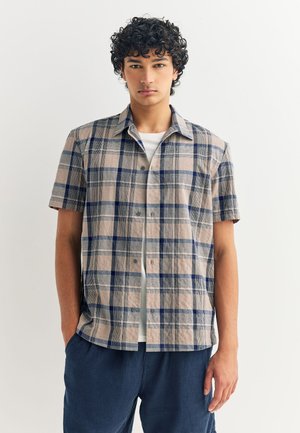 Next REGULAR FIT - SHORT SLEEVE - Košeľa - neutral navy check