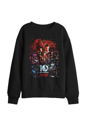 NETFLIX, STRANGER THINGS 10TH ANNIVERSARY POSTER UNISEX - Sweatshirt - black