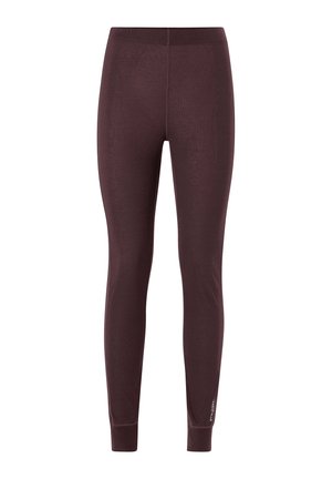 Bordeauxkleurige leggings van rekbare stof, met een hoge tailleband en taps toelopende benen. Zachte textuur met een logo-accent nabij de zoom.