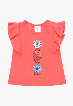 FÜR - Triko s potiskem - coral