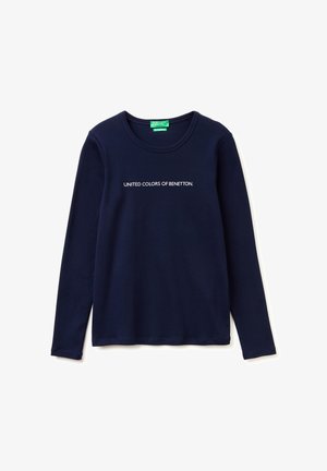 United Colors of Benetton, LONG SLEEVE T-SHIRT WITH GLITTER LOGO.. - Camiseta de manga larga - blue