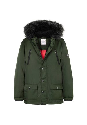 PARKA WITH FUR TRIM HOOD - Parka - khaki
