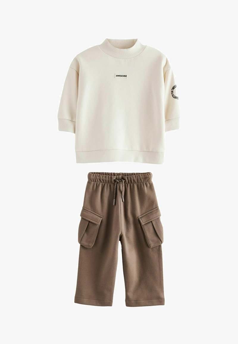 Next HIGH NECK AND POCKET JOGGERS SET - REGULAR FIT - Sweatshirt - ecru cream brown