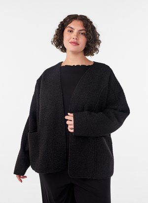 Zizzi, LOCKERER CARDIGAN MIT TASCHEN - Cardigan - schwarz