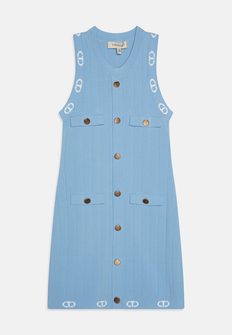 TWINSET - ABITO DRITTO CORTO IN MAGLIA - Jumper dress - paper blue/ice, Enlarge