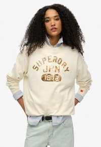Superdry & Co EMBELLISHED VARSITY LOOSE  - Sweater - cream
