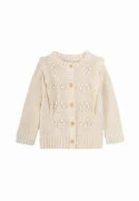 JoJo Maman Bébé FRILL SHOULDER - REGULAR FIT - Kardigán - natural