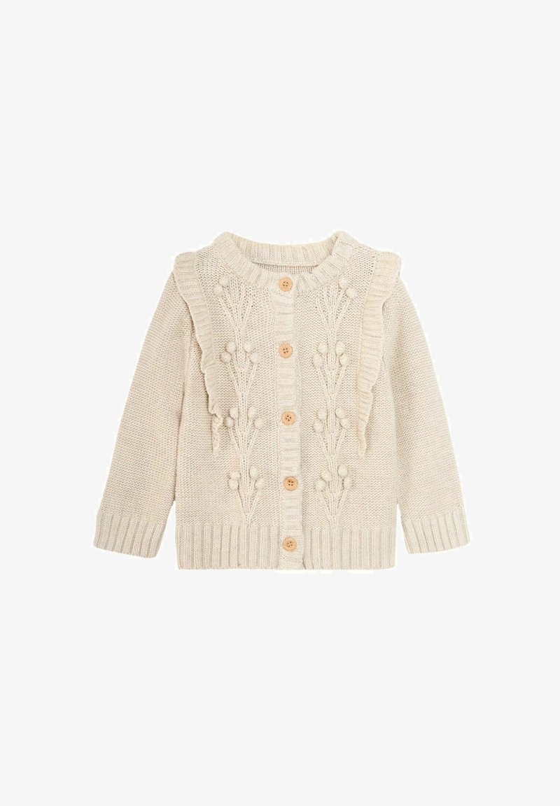 JoJo Maman Bébé FRILL SHOULDER - REGULAR FIT - Kardigán - natural