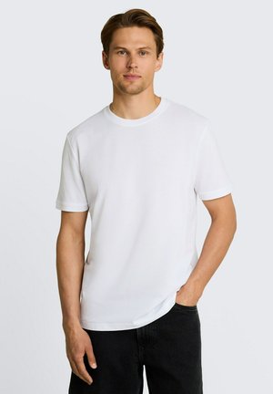 TOM TAILOR DENIM, TOM TAILOR DENIM T-SHIRT BASIC PIQUÉ T-SHIRT - T-Shirt basic - white