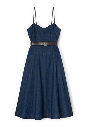 Motivi, VESTITO MIDI CON SCOLLATURA A CUORE - Jeanskleid - blu
