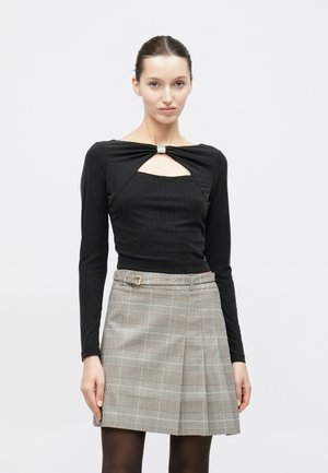 MILENA FRONT BOW TOP - Topper langermet - jet black
