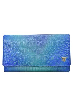HANDPAINTED - Portemonnee - croco embossed peacock