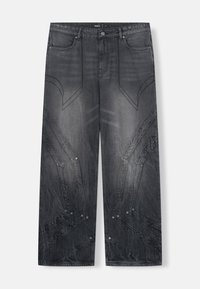 HEAVY CUTLINE BLACK WAVE WASH UNISEX - Relaxed fit jeans - black washed