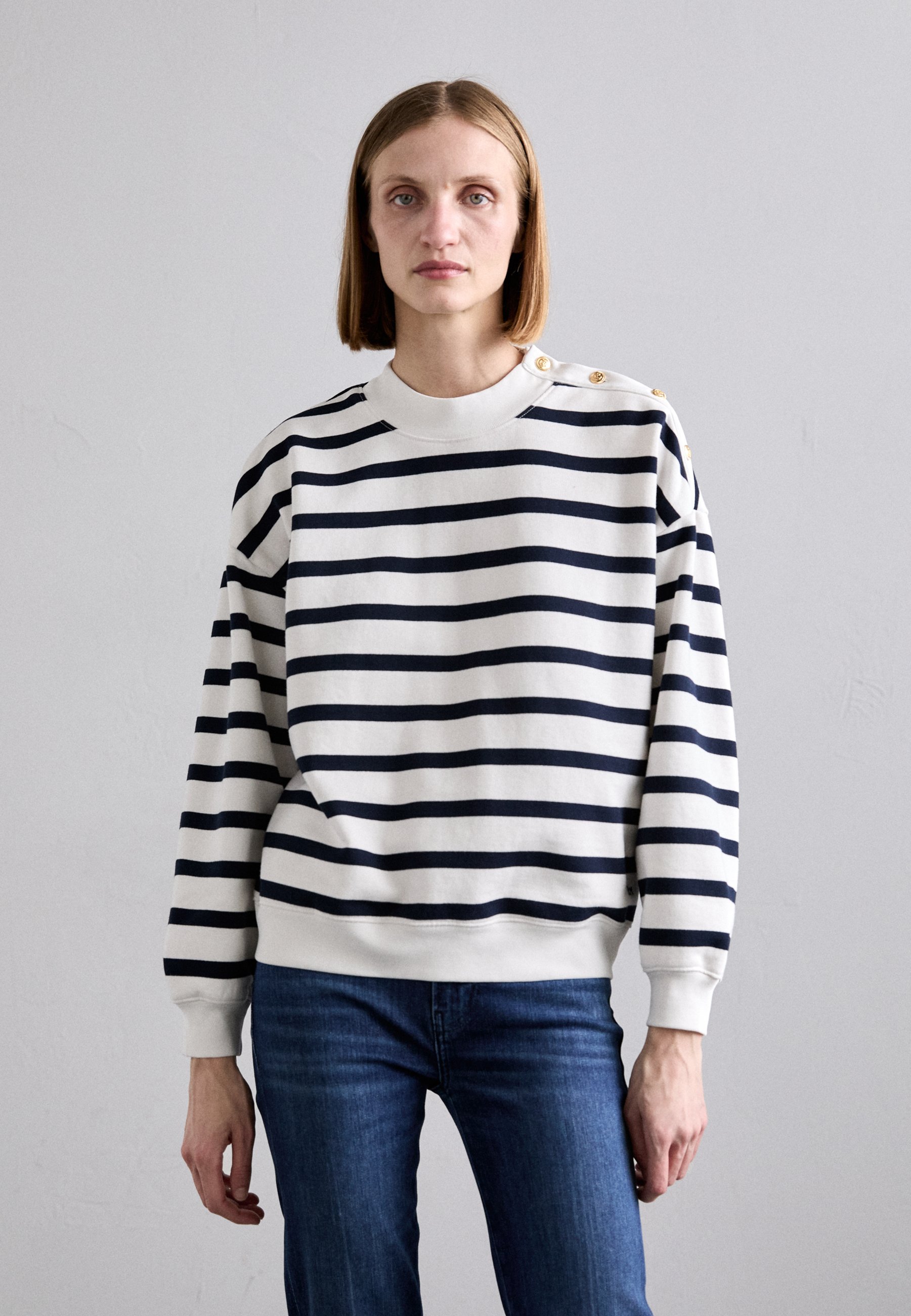 FRAME BUTTON DETAIL - Sweatshirt - navy multi/dunkelblau - Zalando.de