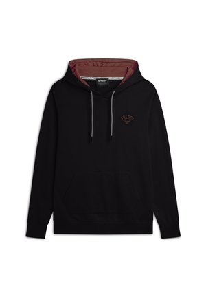 REGULAR CON CAPPUCCIO FODERATO A CONTRASTO - Sweat à capuche - black