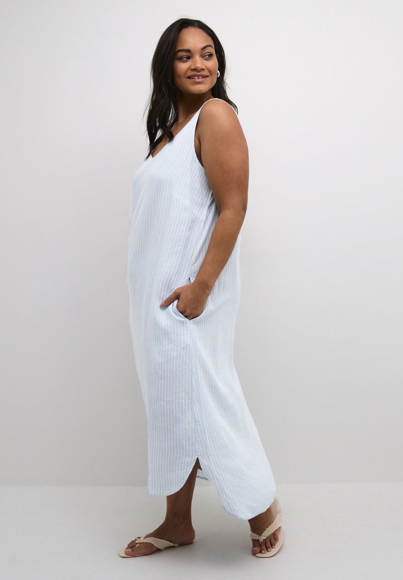 Kaffe Curve KCMILLE - Kasdienė suknelė - windsurfer   chalk stripe