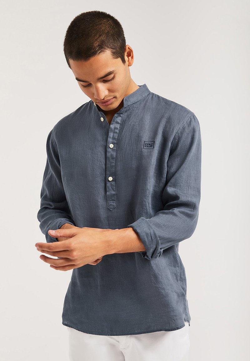 Camicia Springfield Per Bambino 6 Anni - Maniche Lunghe, Verde, Cotone Slub, Collo Mao, Qualità Springfield