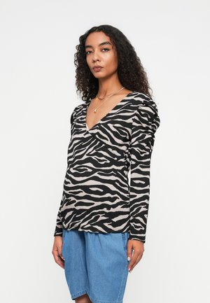 OLMADA WRAP - Topper langermet - sandshell/black