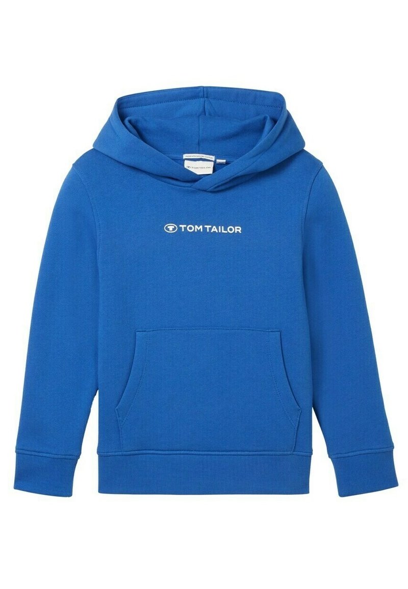 TOM TAILOR MIT LOGO PRINT - Felpa con cappuccio - soft sapphire blue