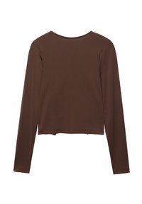 WITH STRAPPY BACK - Bluză cu mânecă lungă - dark brown