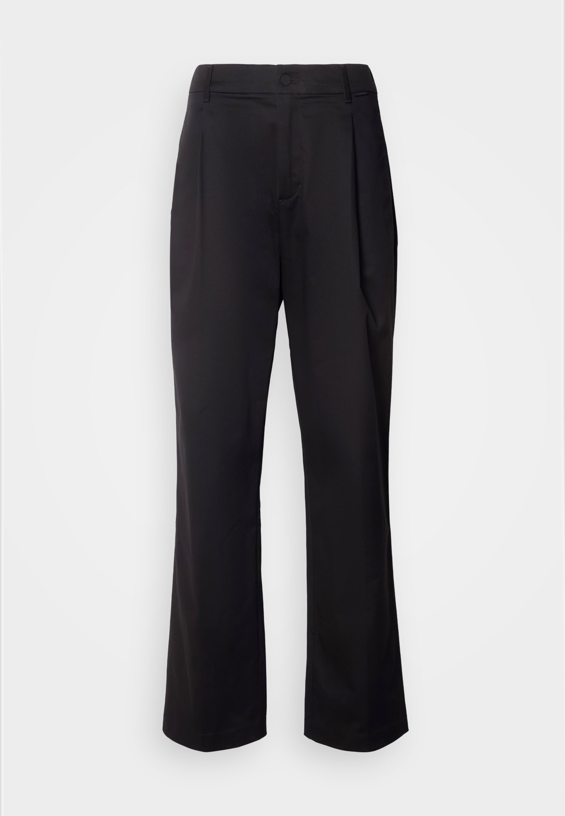 Calvin Klein WIDE LEG - Trousers - black - Zalando.co.uk