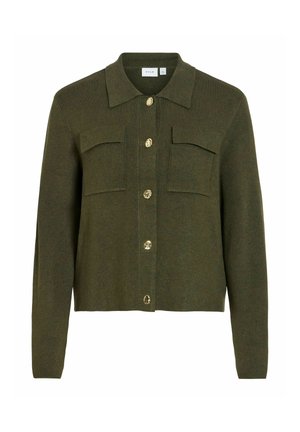 VILA, CARDIGAN VIGABE KNITTED - Vest - forest night