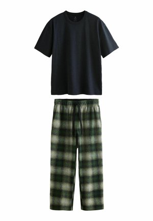 REGULAR FIT - COSY BRUSHED SET - Pizsama szett - black green check