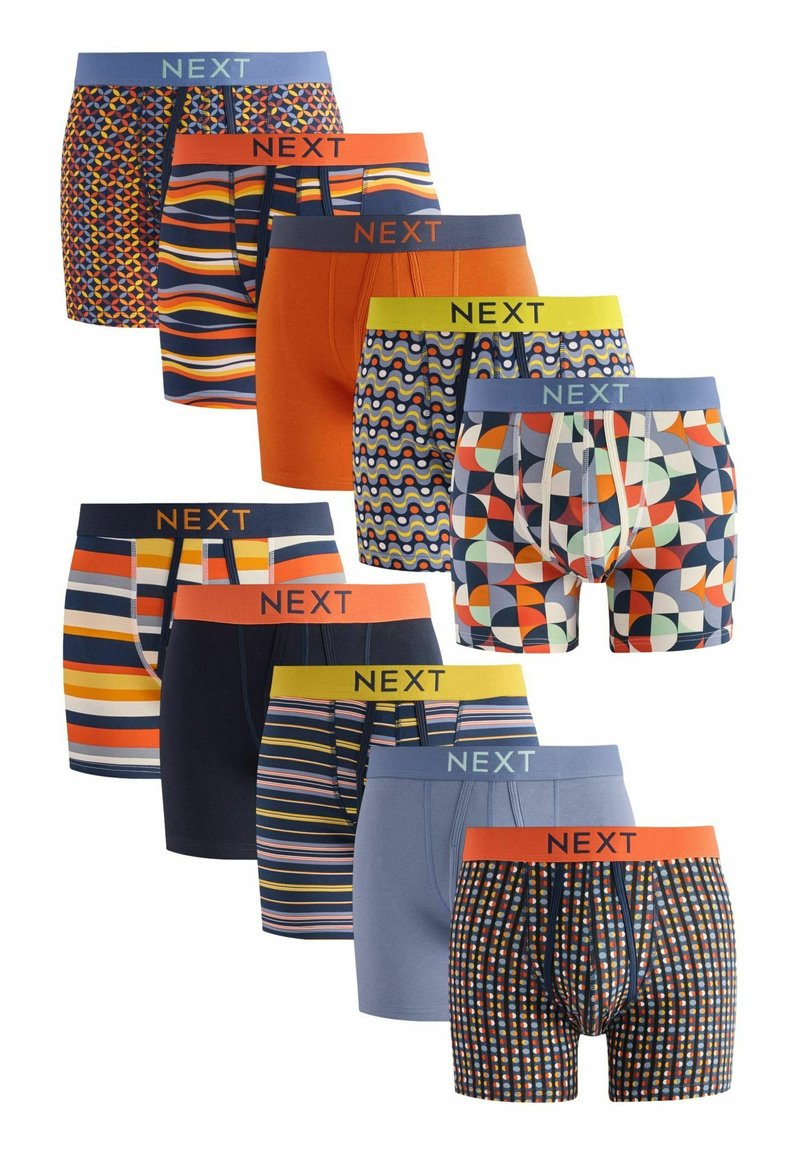 Next A FRONTS 10 PACK - Boxer alsónadrág - navy blue orange spot stripe