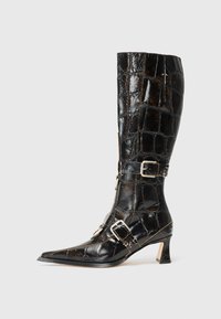 ELIYA - Šněrovací vysoké boty - black