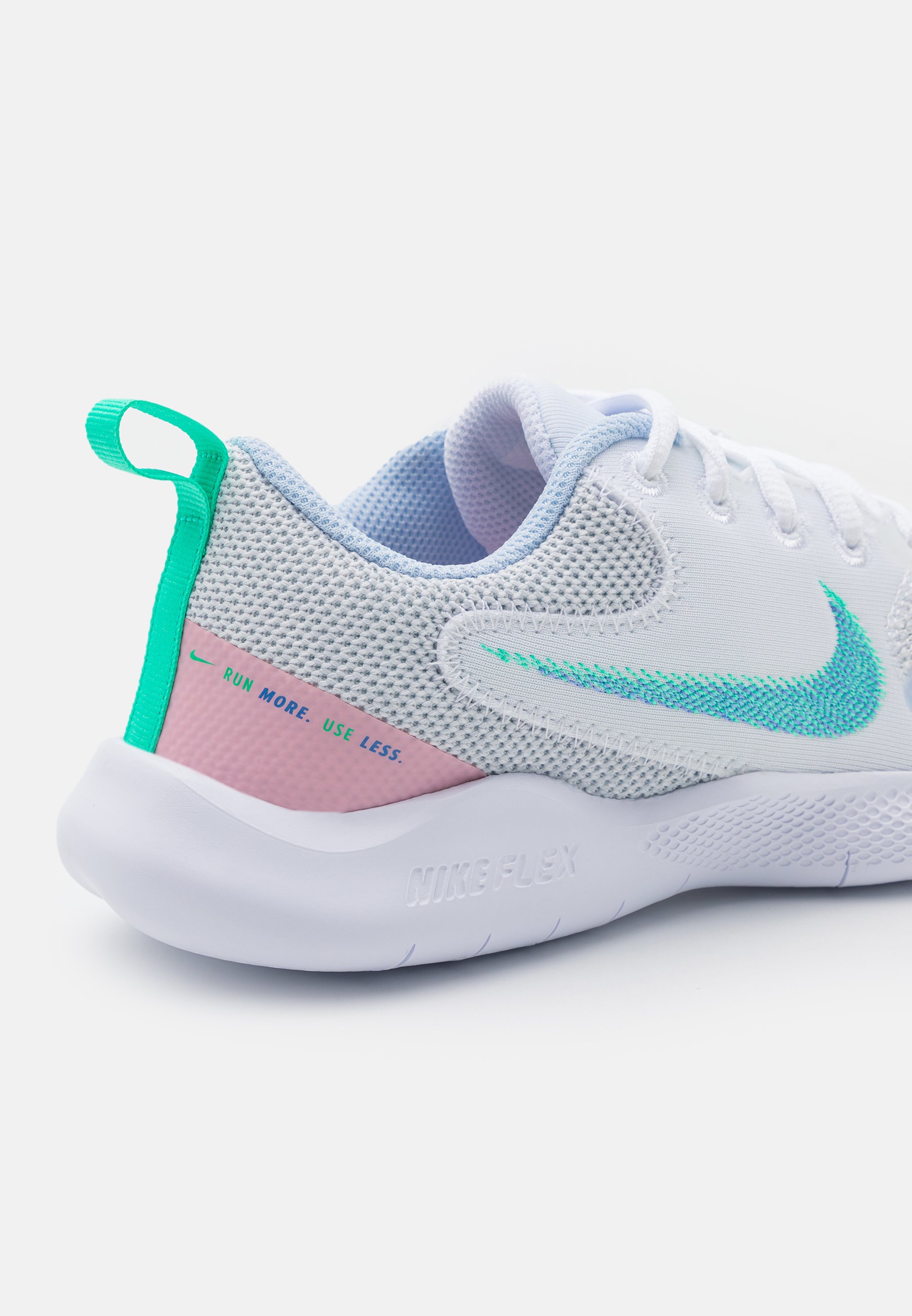Nike Performance FLEX EXPERIENCE RN 10 - Competition running shoes -  white/menta/polar/hydrogen blue/pure platinum/pink glaze/white -  Zalando.co.uk