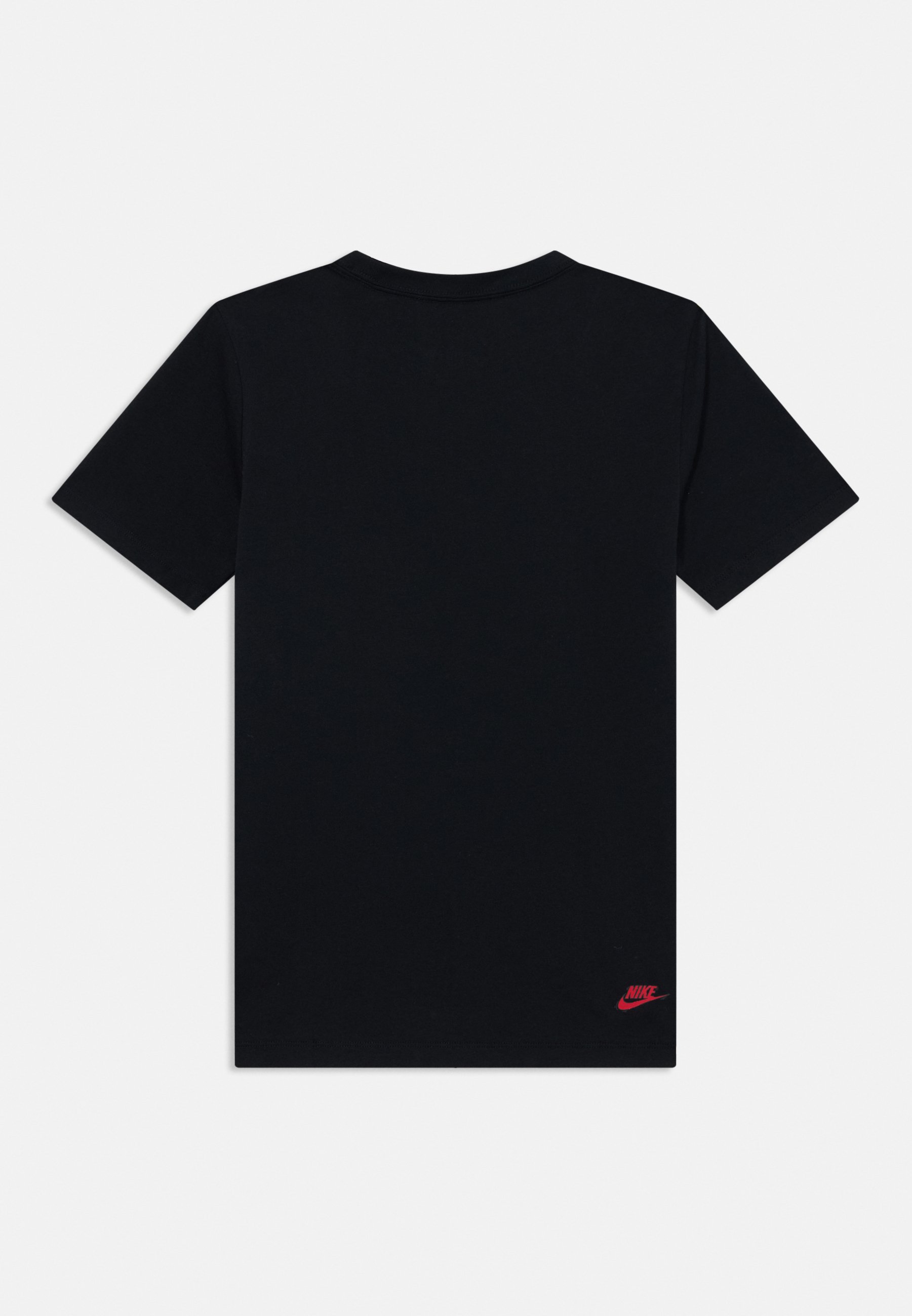 black nike shirt red logo