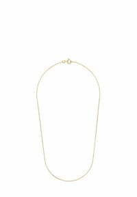 Collana placcata in oro con un delicato design della catena. Presenta una chiusura a moschettone e una finitura liscia e lucida.