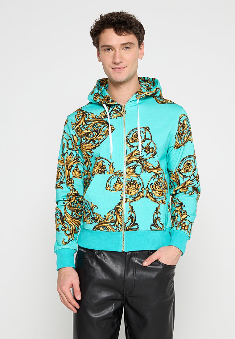 Versace Jeans Couture Sweater met rits turquoise