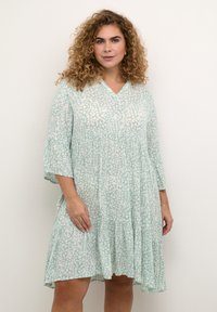 Kaffe Curve KCAMI - Dnevna haljina - granite green  chalk flower