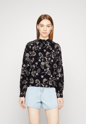 VILA VIDAISY HIGHNECK - Μπλούζα - navy blazer/white