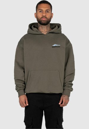 WAVE HEAVY OVERSIZED  - Pulover s kapuco - olive