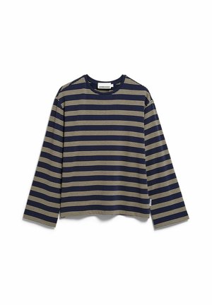ARMEDANGELS, MARYNAA FINE STRIPE LONGSLEEVE - Longsleeve - tinted navy-golden hay