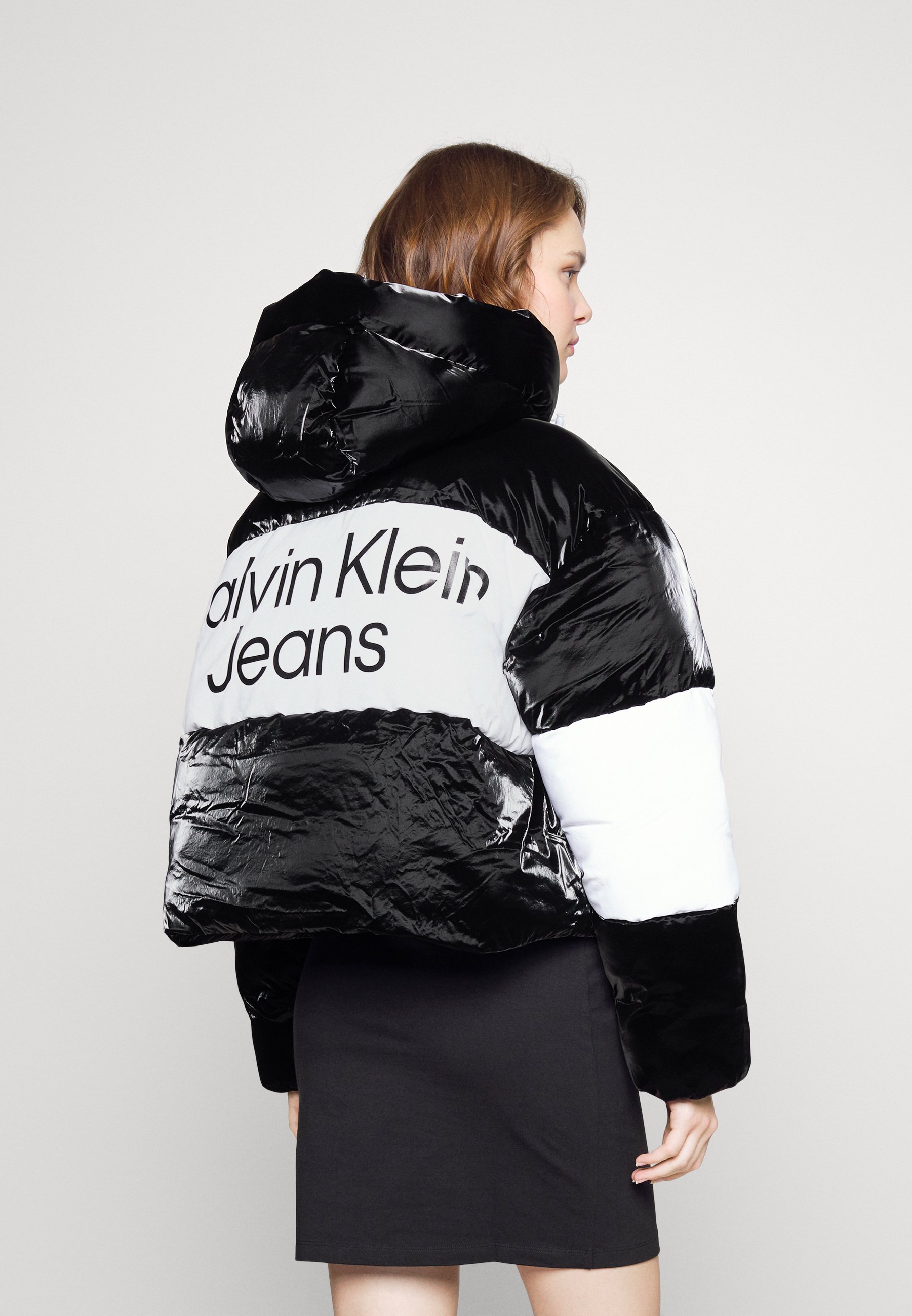 Calvin klein women's black and white jacket Clearance