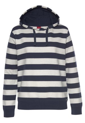 Hoodie - navy ecru gestreift