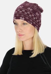 Swedemount Beanie - burgundy lt pink