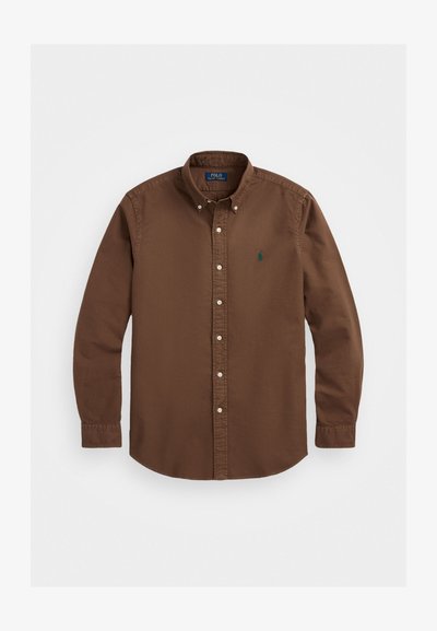 Polo Ralph Lauren SLIM FIT GARMENT-DYED OXFORD SHIRT - Skjorta - chocolate mousse