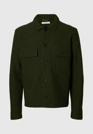 Selected, 100% Wool - Fleecejacke - forest night