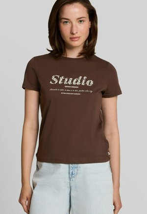 TOM TAILOR DENIM TOM TAILOR DENIM T-SHIRT T-SHIRT MIT PRINT - T-shirt print - cool dark brown