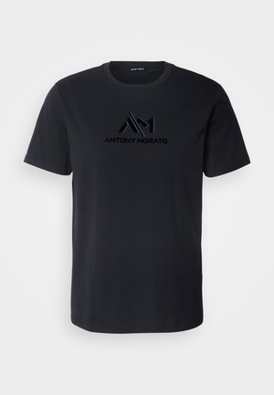 Antony Morato REGULAR FIT WITH FLOCK AND MATT LOGO - T-shirt con stampa - ink blue