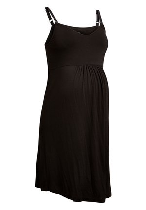 BLACK MATERNITY NURSING SLIP - Cămașă de noapte - black